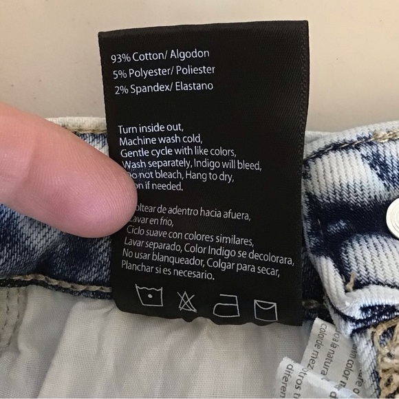 Risen Lg Denim High Rise Women’s Shorts Distressed Light Acid Wash Crossover - Picture 9 of 10